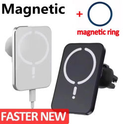 Cargador Inalámbrico Magnético para Coche con Clip de Ventilación, Soporte para Teléfono Compatible con Magsafe iPhone 17 16 15 14 13 12 Pro Max, Base de Carga Rápida para Coche