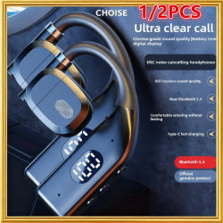 1-2 Auriculares Inalámbricos Bluetooth 5.4, Auriculares para Juegos y Deportes, Auriculares HiFi Estéreo con Reducción de Ruido, Auriculares con Micrófono