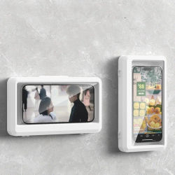 Funda de teléfono móvil Universal fija, impermeable y antiniebla, soporte para teléfono de ducha de baño, resistente al agua, puede tocar el teléfono de ducha