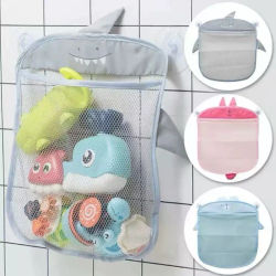 Juguetes de Baño para Bebés, Bolsa de Almacenamiento de Juguetes para Niños, Malla Blanca con Ventosas Fuertes, Organizador de Baño para Niños Pequeños