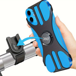 Soporte giratorio 360 para teléfono móvil, soporte para bicicleta y motocicleta, soporte seguro para bicicleta, soporte de silicona, tipo de tracción para todos los soportes para teléfono