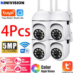 Tuya-cámara Wifi de 5MP para interiores, Monitor de bebé para mascotas PTZ 360, visión nocturna IR, detección Ai, cámaras IP de vigilancia P2P con Tuya Smart Life
