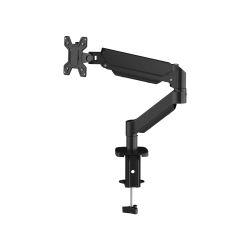 Soporte de escritorio con brazo de monitor único para pantalla de 17 "a 32", capacidad de carga máxima de 10 kg, base articulada, abrazadera y ojal de movimiento completo