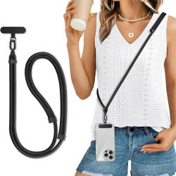 Cordón largo ajustable colorido para teléfono móvil, collar cruzado de Color sólido caramelo, correa antipérdida para teléfono Universal