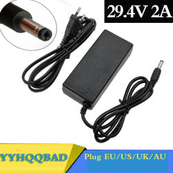 YYHQQBAD 29,4 V 2A cargador de batería de litio para 24V 25,2 V 25,9 V Scooter Eléctrico bicicleta eléctrica 7Series cargador de batería de iones de litio