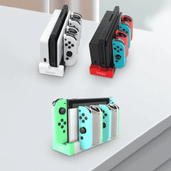 NUEVA COLOR para Nintendo Switch oled JoyCon 4 en 1 controlador de cargador soporte de estación de acoplamiento para Nintendo Switch Joy-Con carga