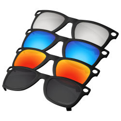 ELuxonsight Gafas de sol polarizadas con clip en negro para gafas de sol Ray-Ban Meta Wayfarer RW4006 de 50 mm