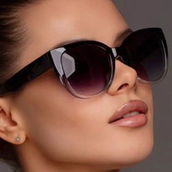 Gafas de sol tipo ojo de gato a la moda para mujer, gafas de sol de diseño de marca, gafas de sol con gradiente, diseño de pierna ancha Simple, gafas de sol Unisex de ojo de gato para mujer UV400