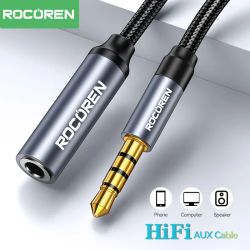 Rocoren AUX Cable 3,5mm Jack macho a hembra extensión de Audio altavoz Cable convertidor para teléfono auriculares portátiles tabletas adaptador