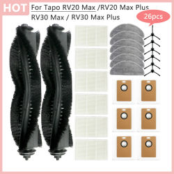 Para Tapo RV20 Max /RV20 Max Plus /RV30 Max /RV30 Max Plus Robot aspirador Cepillo Lateral principal bolsa de polvo accesorios de filtro Hepa