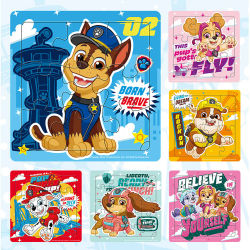 Juego de 6 estilos de rompecabezas de la patrulla canina, juguete educativo de Aprendizaje Temprano para bebés, rompecabezas de vehículos bonitos de dibujos animados para niños, regalo para niños