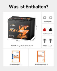 Batería de litio LiTime 12V 100Ah Grupo 24 con Bluetooth de ciclo bajo para mini caravanas y caravanas