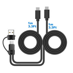 Cable USB A/C a USB C Dual 2 en 1, Cable divisor Multi tipo C corto, Cable de carga USB tipo C de 1 entrada y 2 salidas para cargador de dos dispositivos