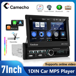 Camecho 7 "autorretratable para coche 1 Din estéreo inalámbrico CarPlay Android Auto Mirrorlink Bluetooth 1Din reproductor Multimedia para coche
