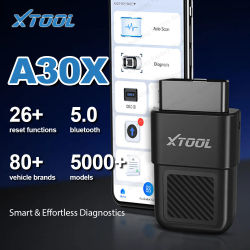 XTOOL Anyscan A30 Bluetooth Escáner automotriz profesional con 26+ servicios de reset, lector de códigos para diagnóstico de vehículos FCA SGW