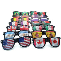 Nuevo marco negro Unisex, gafas de sol con bandera de 42 países, monturas de gafas decorativas para fiesta, gafas de sol para hombres y mujeres