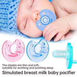 Perlas para bebés recién nacidos para dormir con leche materna como chupete, con chupete de silicona suave y cabeza redonda para evitar comer