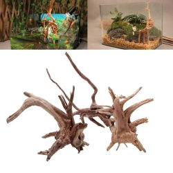 Tronco de árbol Natural de madera de deriva para acuario, tanque de peces, cilindro de reptiles, raíces, planta de madera, adorno de decoración, accesorio de plantas de acuario