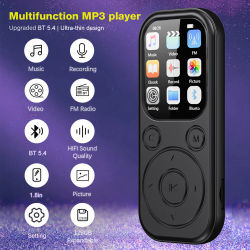 El más nuevo reproductor MP3 delgado de 1,8 pulgadas Bluetooth 5,4 Walkman portátil Compatible con grabación de libros electrónicos Radio FM reproductor de música