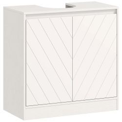 HOMCOM Mueble Bajo Lavabo Mueble de Baño con 2 Puertas Estante Ajustable para Lavabos con o sin Pedestal 60x30x59,8 cm Blanco