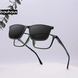X3195 Clip magnético en montura de gafas para hombre, montura de gafas ópticas graduadas para mujer, gafas de sol con Clip magnético polarizado para miopía