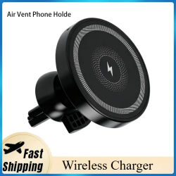 Cargador Inalámbrico Magnético para Auto, Soporte para Teléfono con Ventilación de Aire, Carga Rápida de 15W para iPhone 17 16 15 14 Pro Max