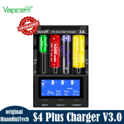 Cargador de Batería Rápido Original Vapcell S4 Plus V3.0 Sin Adaptador (Cable de Alimentación) 3A 4 Ranuras 12A Cargador Inteligente