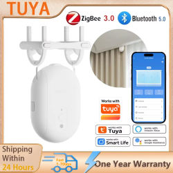 Robot de cortina de seguimiento Tuya Zigbee/Bluetooth, Robot de cortina de riel inteligente Tuya, Robot empujador de cortina inteligente, compatible con voz Siri Alexa