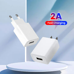 Elough 10W USB A cargador 5V 2A UE/EE. UU. Cargador de teléfono cargador de pared de viaje carga rápida para Samsung Xiaomi Mini ventilador banco de energía