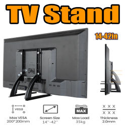 Soporte BEISHI para TV LCD/LED/OLED de 14-42 pulgadas, soporte Universal para mesa de TV, pies de Pedestal, soporte para Monitor de pantalla plana y curva para TV