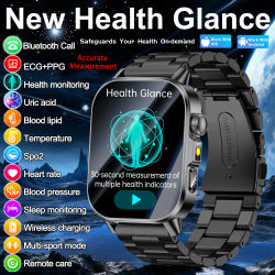 Reloj Inteligente de Salud 2026, Medición Precisa de ECG+PPG, Presión Arterial, Ácido Úrico, Análisis de Grasa Corporal, Llamadas, Smartwatch para Hombres y Mujeres