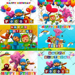  Tema de dibujos animados-Pocoyoed, suministros de decoración para fiesta de cumpleaños para niños, pancarta de fondo para Baby Shower, accesorios para fotos, regalo