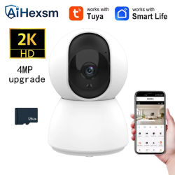 Mini cámara IP WiFi inteligente Tuya 2K 400W, vigilancia remota inalámbrica, seguimiento automático de personas, seguridad del hogar, CCTV, monitor para bebés y mascotas