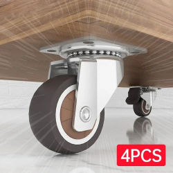 4 ruedas giratorias universales de goma suave de 1/1.25 pulgadas para muebles, accesorio para carrito de plataforma.