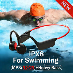 Nuevos Auriculares de Conducción Ósea IPX8 Impermeables MP3 32GB Bluetooth 5.4 Inalámbricos con Micrófono para Natación, Deportes y Fitness 2026