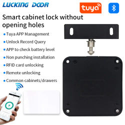 Tuya App-cerradura de gabinete de inducción con Sensor Invisible sin agujeros, tarjeta RFID, cerradura electrónica inteligente para muebles, armario de Sauna