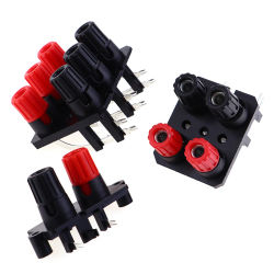 1 unidad de 2, 4, 6 posiciones, Pin curvo, conector de Audio externo, amplificador de altavoz, conector Banana de 4mm, bloque de terminales de poste de tornillo