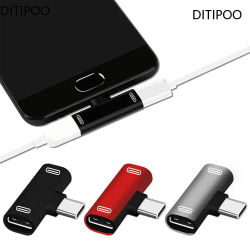 Divisor USB C tipo C macho a doble tipo C hembra adaptador de cargador de auriculares convertidor divisor