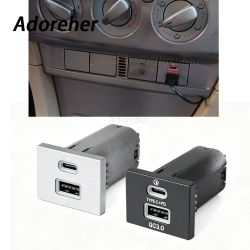 Cargador de Coche Doble USB para Ford Focus 2 Mk2 2009-2011 QC3.0 + Tipo-C PD, Carga Rápida, Sin Daños en las Cables