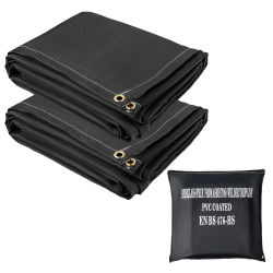 SucceBuy Mantas contra incendios Paquete de 2 mantas para soldar 8' x 10' Manta contra incendios 1022 ° F Manta ignífuga Mantas negras