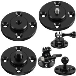 Soporte de pared 1/4 3/8 M6 placa fija de rosca 17mm adaptador de cabeza de bola para Gopro soporte de luz de Camping soporte de proyector soporte de Monitor