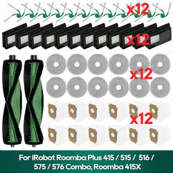 Repuestos compatibles con iRobot Roomba Plus 415 / 515 / 516 / 575 / 576 Combo, Roomba 415X: cepillo principal, filtro, paño de limpieza, bolsa para polvo