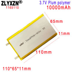 Batería de polímero de litio de 1-20 piezas, 3,7 V, 10000mAh, paquete suave, célula para banco de energía, altavoces Bluetooth, tableta, DVD, 1165110