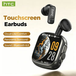 Auriculares Inalámbricos Bluetooth HTC NE72 con Traductor IA, 50 Horas de Reproducción, Pantalla LCD Full HD, Reducción de Ruido, Uso Cómodo