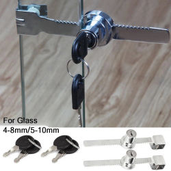 Cerradura de puerta corrediza de vidrio, cerradura con llave para Vivarium, Terrario, ventana, escaparate, accesorios para muebles, 1 ud.