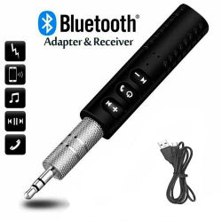 Receptor de Audio inalámbrico Bluetooth 5,0, Kit manos libres para coche, conector auxiliar de 3,5mm, adaptador de Audio MP3 para música, auriculares con altavoz para coche, 3,5mm