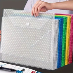 Bolsa de archivo transparente A4, bolsa de almacenamiento de documentos de plástico, organizador de estudiantes, carpetas de bolsillo de información, papelería, 10 Uds.