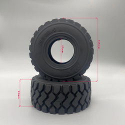 Neumáticos para Cargadora RC de 137 mm JDM-82, Ruedas de Goma Resistentes para Montacargas, Neumáticos para Camión Cargador Hidráulico RC 1/14, Modelo de Bulldozer