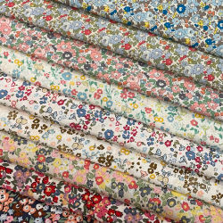 Tela de popelina de algodón de 145x50cm, diseño floral pastoral 40S, para niños, bebés, costura, vestidos, faldas, bricolaje, patchwork hecho a mano