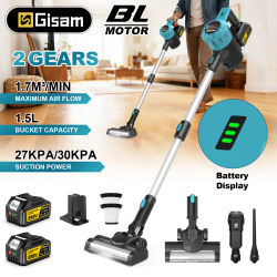 Aspiradora eléctrica Gisam 30Kpa sin escobillas, herramienta eléctrica portátil de succión de polvo de 1,5l para limpieza del hogar, compatible con batería Makita de 18V
